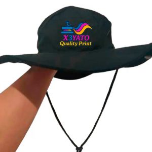 Black Bucket Hat with x3yato Logo – 100% Cotton