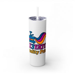Personalized 20oz Skinny Tumblers with Centered x3yato Logo and Custom Name Free