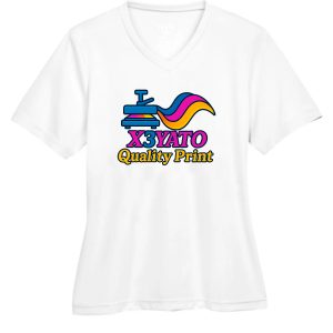 White Short Sleeve T-Shirt with x3yato Logo Centered for Women