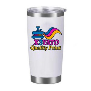 20oz Stainless Steel White Thermos Tumbler