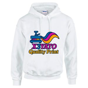 Hooded Sweatshirt with White Color and Center x3yato Logo