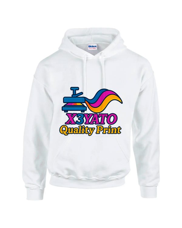 Hooded Sweatshirt with White Color and Center x3yato Logo