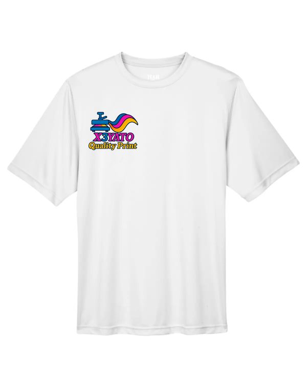White Short Sleeve T-Shirt with x3yato Logo on Right Side