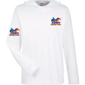 Hooded T-Shirt with logo on the left chest and logo on the right sleeve.