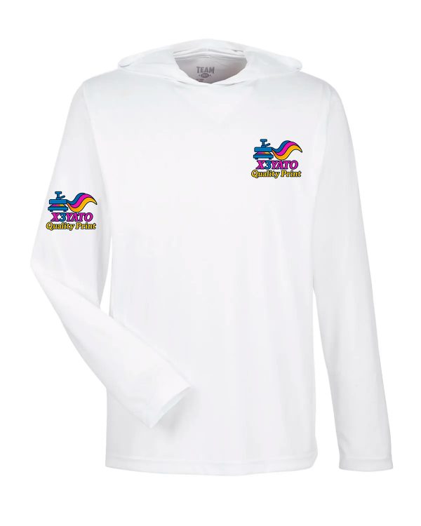 Hooded T-Shirt with logo on the left chest and logo on the right sleeve.