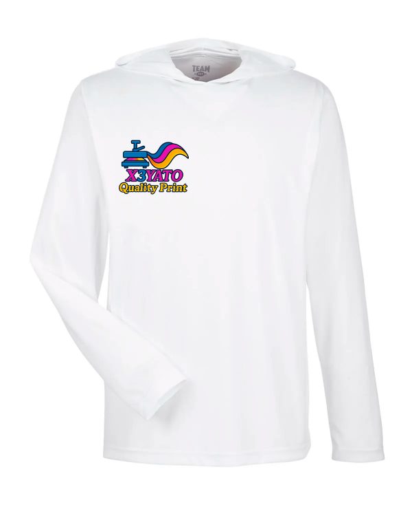 Hooded T-Shirt with Vertical x3yato Logo on Right Chest