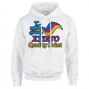 Hooded Sweatshirt with White Color and Center x3yato Logo