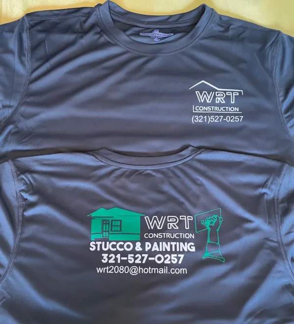 WRT Construction T-Shirt – 100% Polyester with Vinyl Print