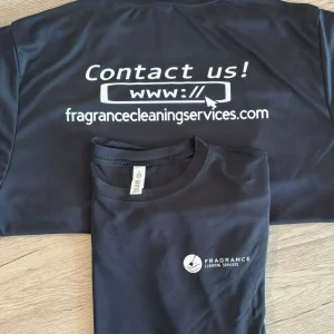 Fragrance Cleaning Services Polyester T-Shirt – Vinyl Logo (Black)