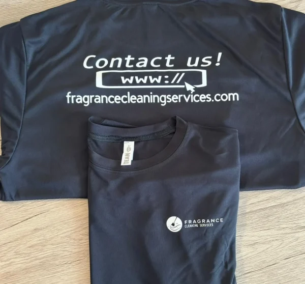 Fragrance Cleaning Services Polyester T-Shirt – Vinyl Logo (Black)