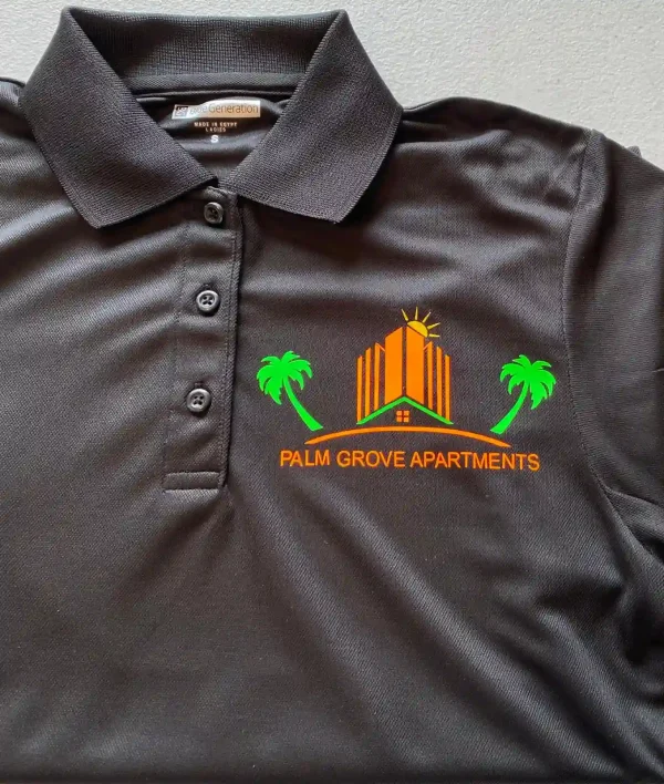 Palm Grove Apartments Polo – 100% Polyester with Vinyl Print