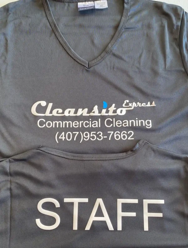 Cleansito Express Staff T-Shirt – 100% Polyester with Vinyl Print