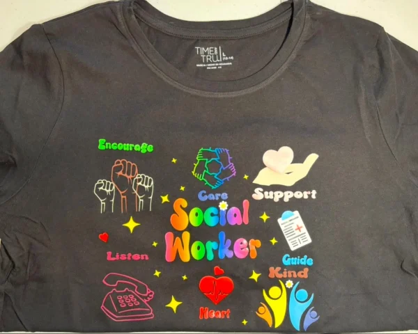 Social Worker T-Shirt – 50/50 Cotton-Polyester with Vinyl Print