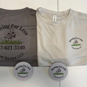 Mowing For Less Lawn Service LLC T-Shirt – 100% Polyester Sublimated