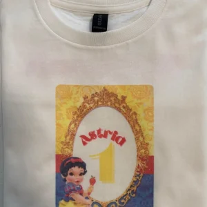 Custom Cotton Sublimated Birthday T-Shirt – Snow White Design
