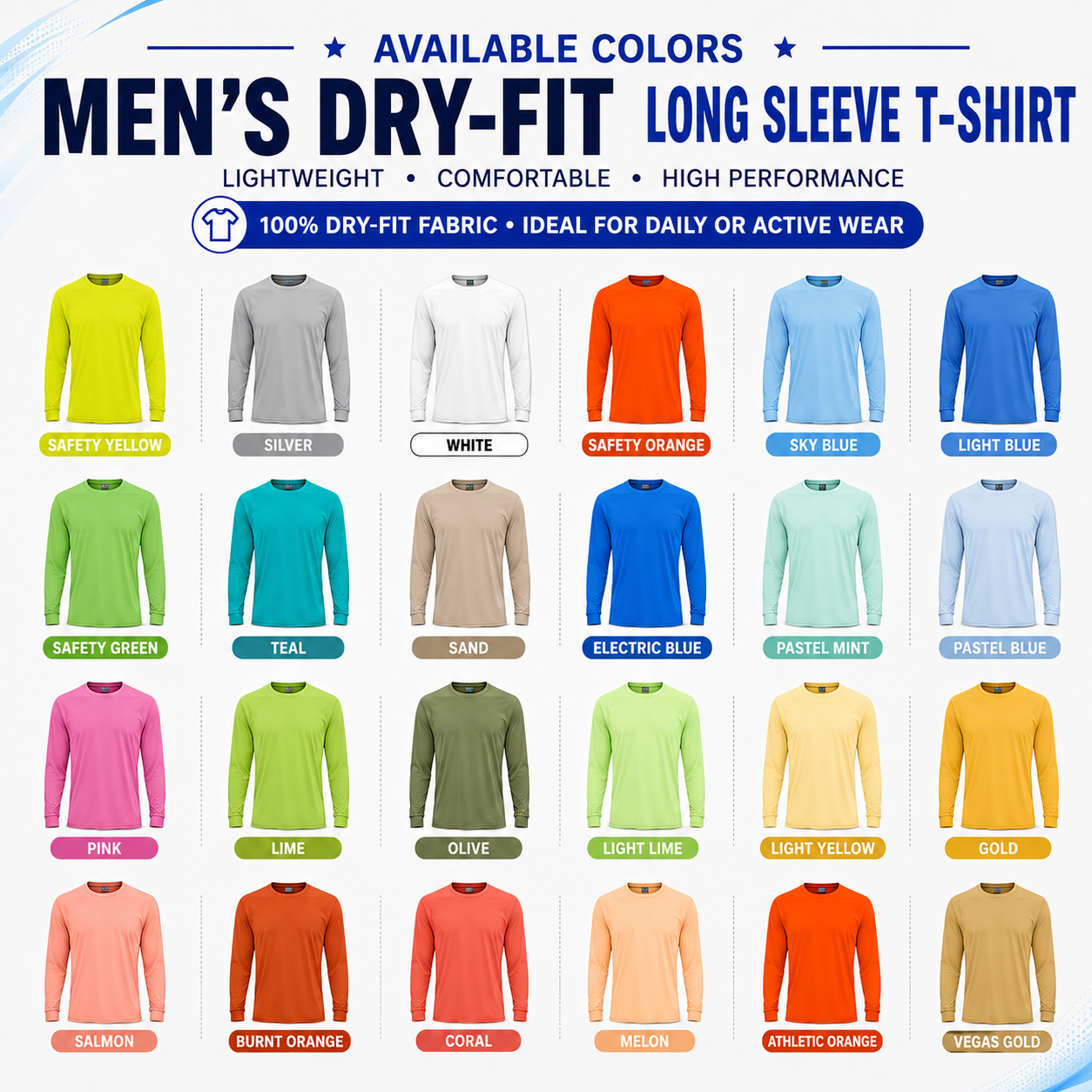 Custom Sublimation Men’s Dry-Fit Long Sleeve T-Shirt