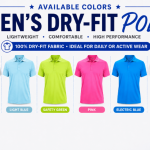 Custom Sublimation Men’s Dry-Fit Polo Shirt