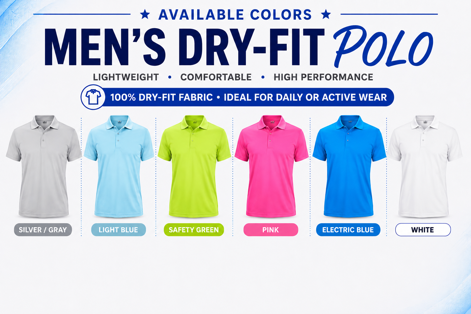 Custom Sublimation Men’s Dry-Fit Polo Shirt